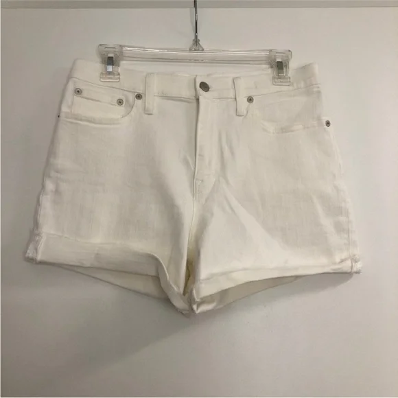 Madewell White High-Waisted Women’s Denim Shorts in Tile White Size 28 - Picture 4 of 7